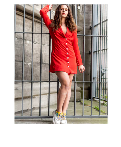 achat robe tailleur tendance rouge