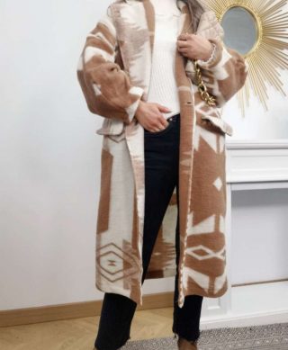 manteau en laine classique beige